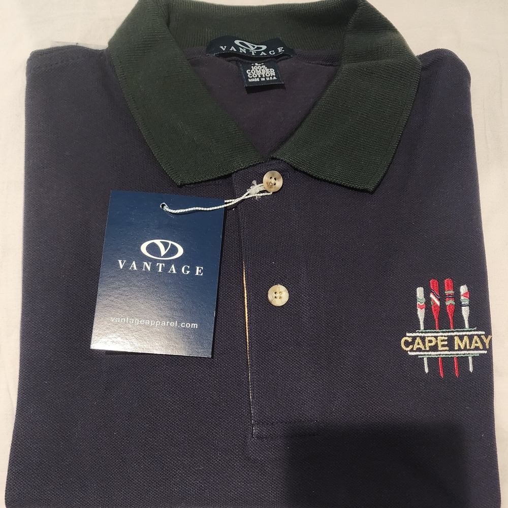 NEW Vantage Brand Men's Navy Polo Shirt, Cape May